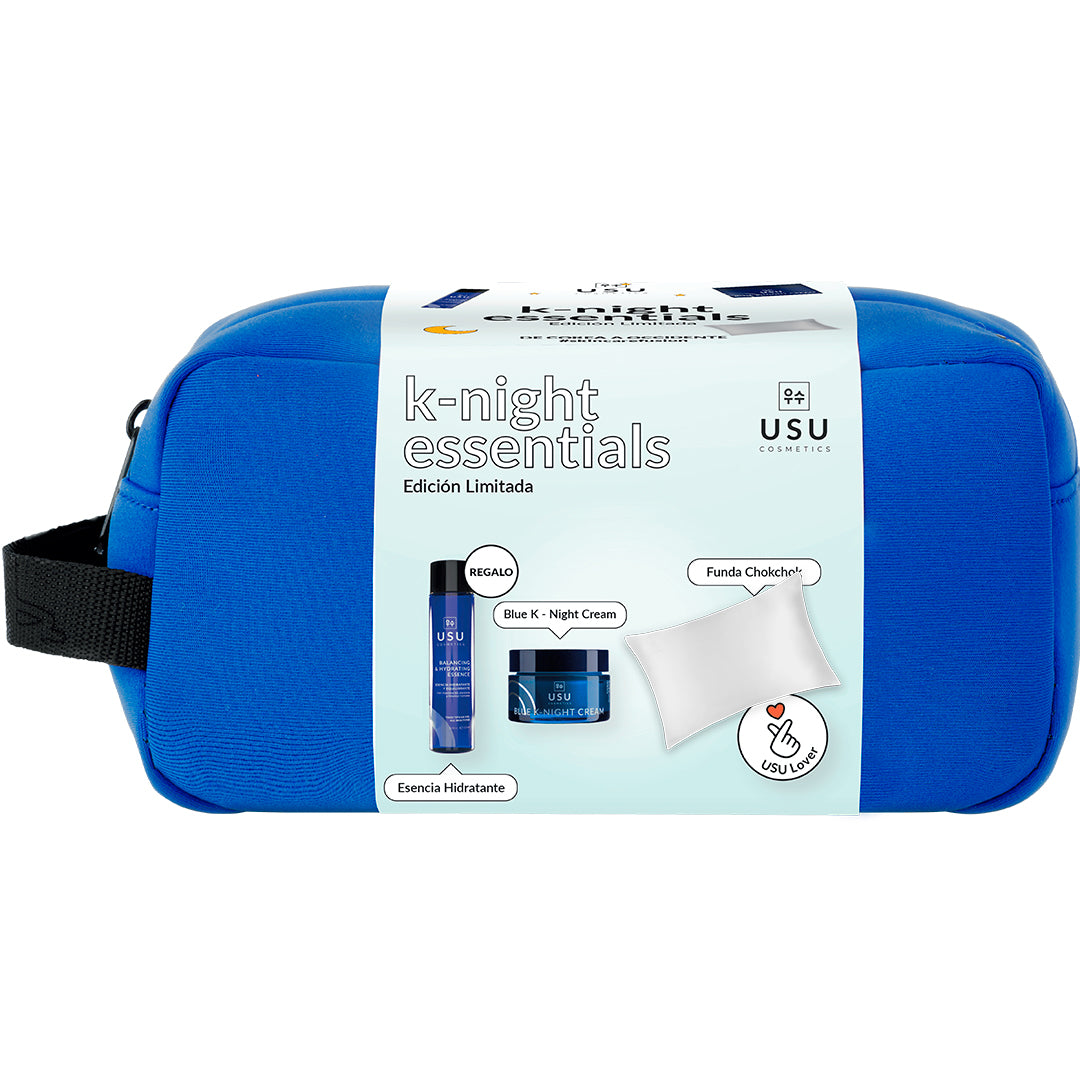 Pack de rutina coreana de noche con esencia hidratante, crema de noche y funda de almohada de seda