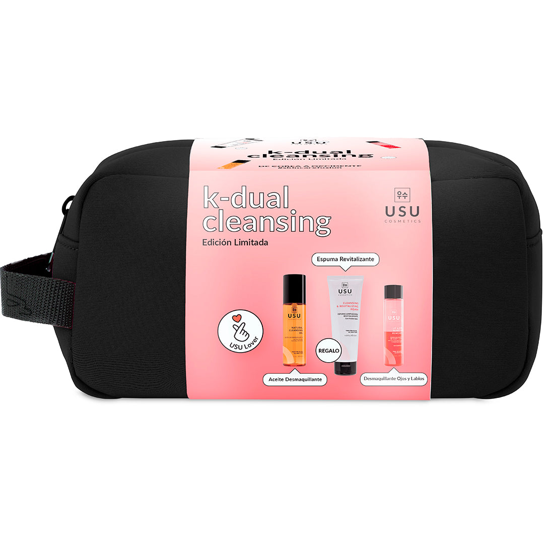 Pack K Dual Cleansing de cosmética coreana con tres productos faciales, incluye limpiador, aceite desmaquillante y producto de regalo para rutina de doble limpieza