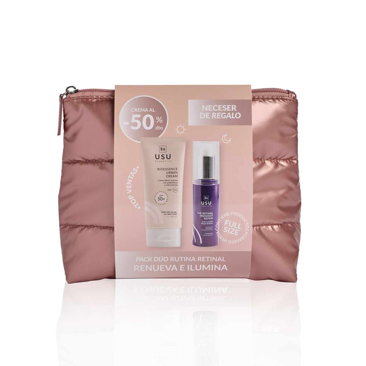 Pack de edición limitada compuesto de crema con retinal y crema con protección solar con neceser de regalo