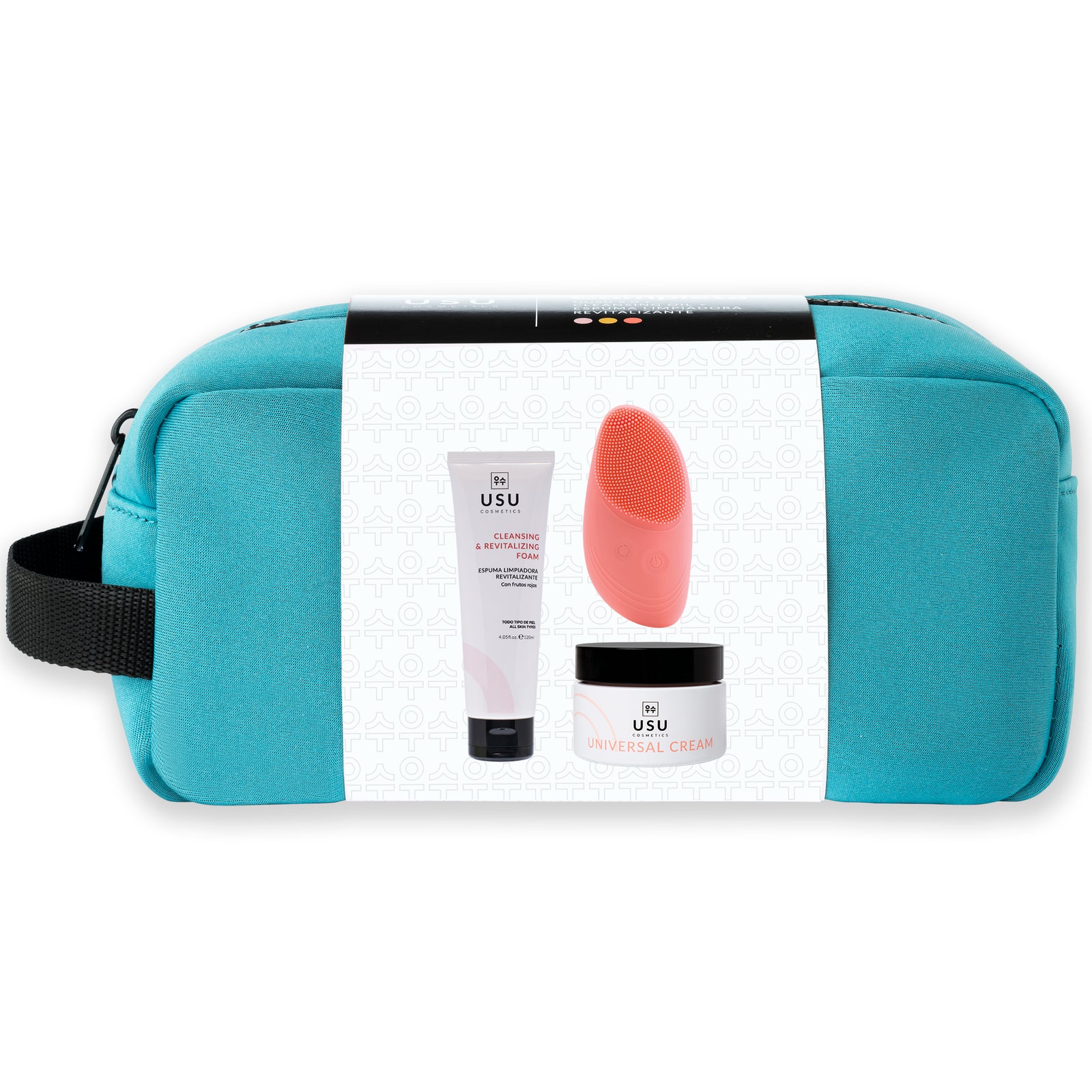 Pack facial USU Cosmetics con Espuma Limpiadora, Nusu y Universal Cream en neceser de neopreno