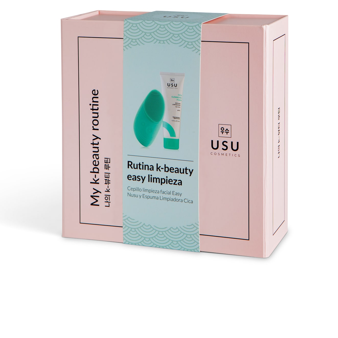 Kit My K-Beauty Routine Easy Limpieza con cepillo facial Easy Nusu y espuma limpiadora Cica pH 5.5, para limpieza profunda y piel confortable.